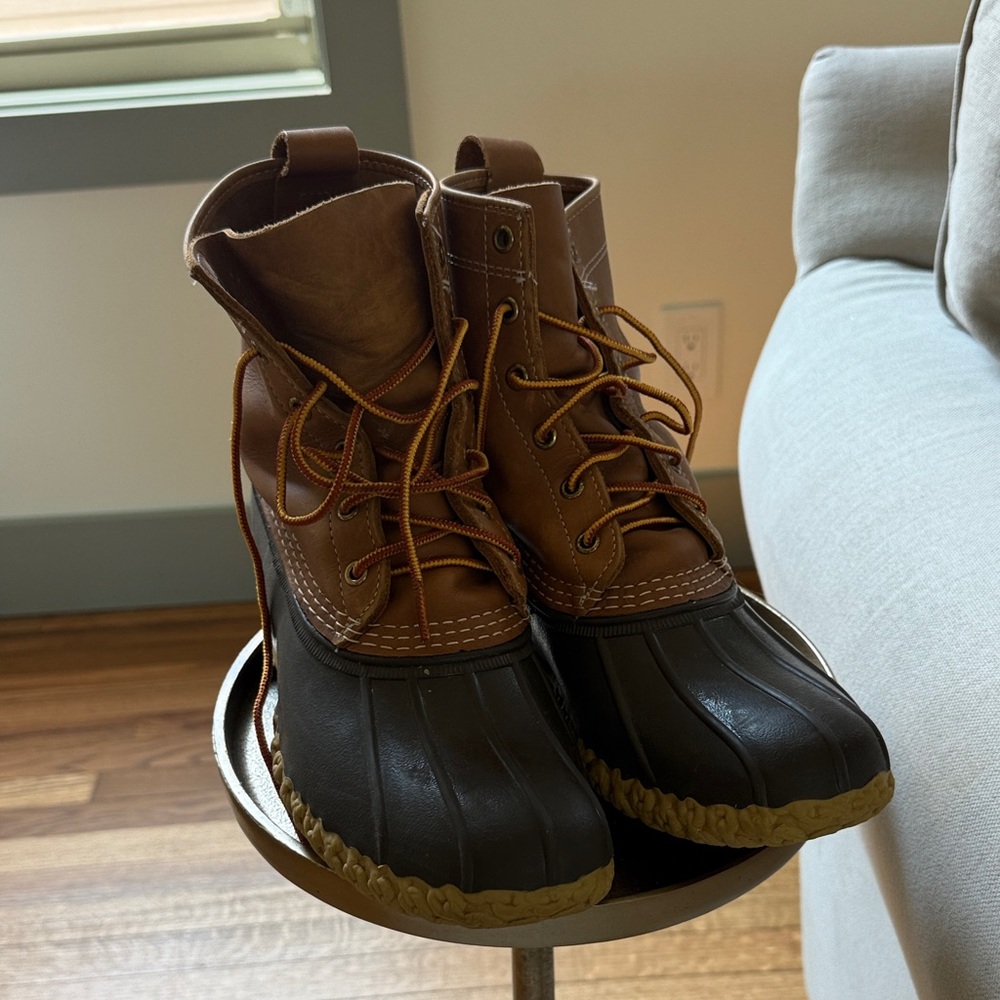 Brown and Black Duck Boots